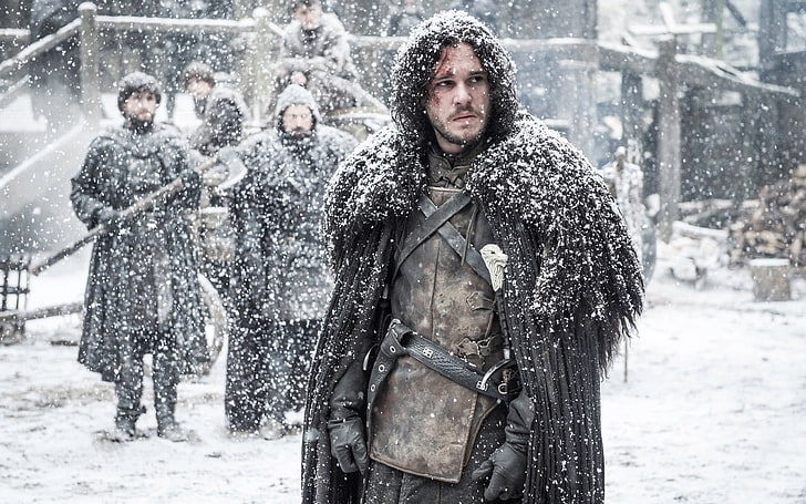Kith Harrington as John Snow Game of Throne, Game of Thrones, Jon Snow, Kit Harington, men, snow, actor, HD wallpaper