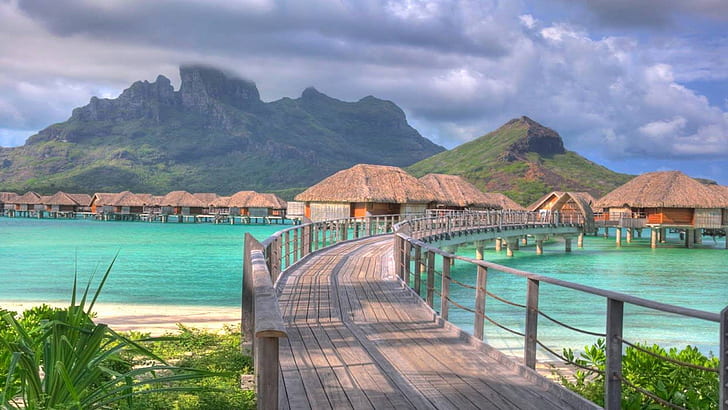 Four Seasons Resort Bora Bora Södra Stilla havet Franska Polynesien Skrivbordsbakgrund 332490, HD tapet