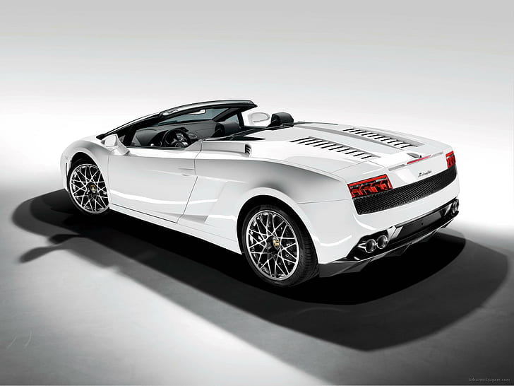 2009 Lamborghini Gallardo Spyder, white lamborghini gallardo roadster, 2009, spyder, lamborghini, gallardo, cars, HD wallpaper