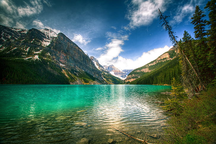 4K, Parque Nacional Banff, Lago Louise, Fondo de pantalla HD