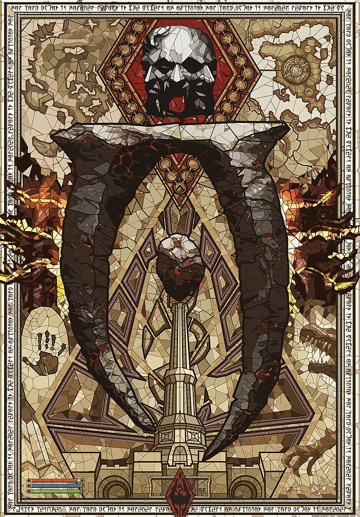 décoration murale en mosaïque de tour blanche, noire et grise, The Elder Scrolls IV: Oblivion, jeux vidéo, Fond d'écran HD, fond d'écran de téléphone