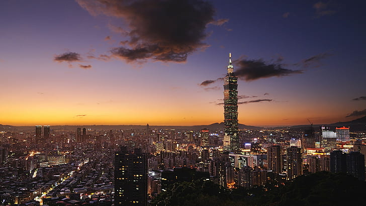 Taipei 101, cityscape, skyscraper, HD wallpaper