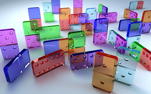 assorted-color domino lot, dominoes, shape, figure, HD wallpaper HD wallpaper