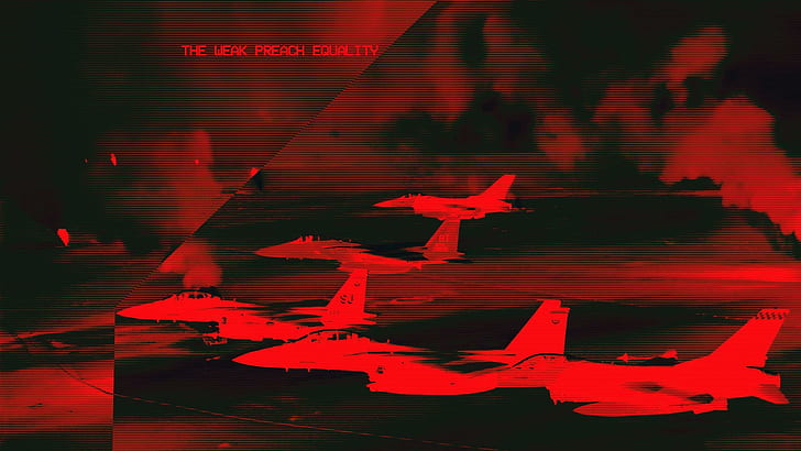 Fashwave, Glitch Art, Vaporwave, Jet Fighter, rot, HD-Hintergrundbild