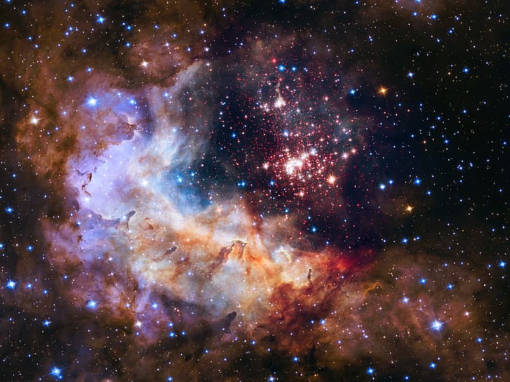 Hubble, RCW 49, Gum 29, WR 20a, Westerlund 2, Tumannosti, Star clusters, HD wallpaper