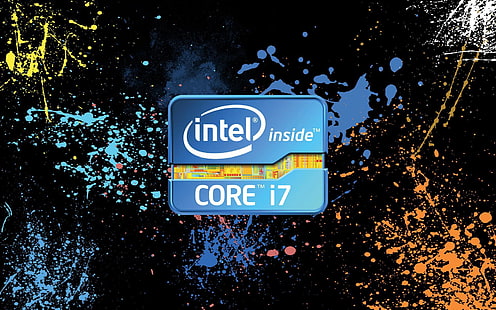 Intel Core i7 logosu, logosu, İşlemci, Intel Core I7, aşırı baskı, HD masaüstü duvar kağıdı HD wallpaper