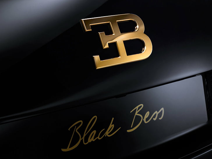 2014, bess, czarny, bugatti, grand, logo, plakat, roadster, sport, supersamochód, veyron, vitesse, Tapety HD