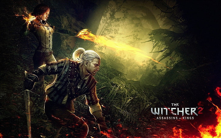 The Witcher Assassin Kings тапет, Triss Merigold, Geralt of Rivia, The Witcher, The Witcher 2 Assassins of Kings, HD тапет