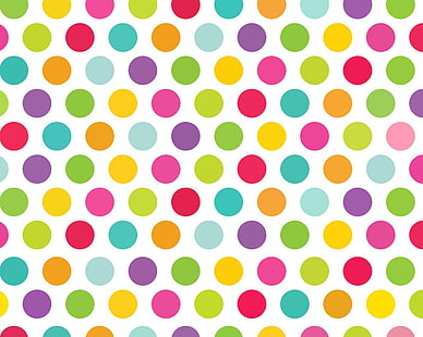 Art, Abstract, Polka Dot, Balls, Colorful, White Background, art, abstract, polka dot, balls, colorful, white background, HD wallpaper HD wallpaper