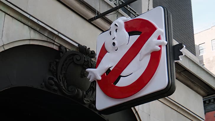 Ghostbusters, logo, movies, film stills, New York City, sign, building, HD wallpaper
