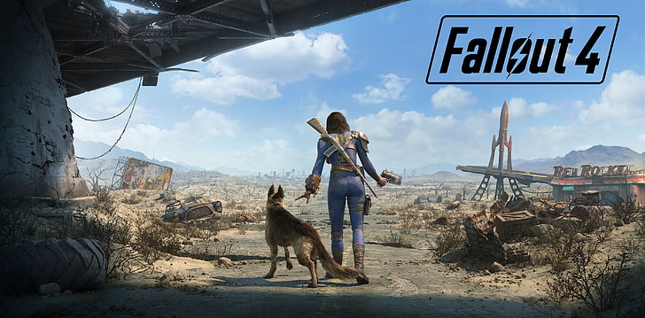 Cyfrowa tapeta Fallout 4, Fallout 4, Fallout, owczarek niemiecki, Tapety HD