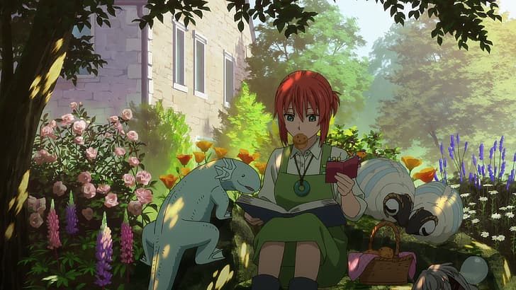 Mahoutsukai no Yome, Hatori Chise, Blumen, Cupcakes, HD-Hintergrundbild