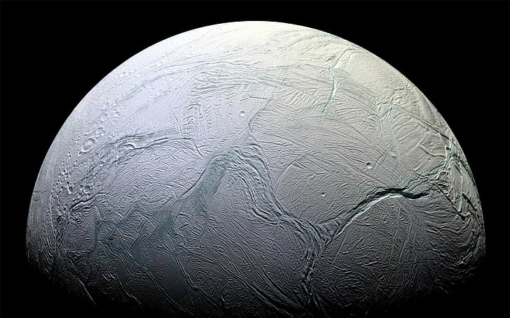 Sci Fi, Planet, Enceladus, Bulan, Saturnus, Wallpaper HD
