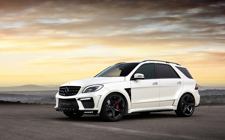 white Mercedes-Benz SUV, tuning, SUV, car, ball Wed, AMG, White, Inferno, Mercedes-Benz ML63, HD wallpaper