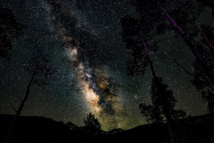 fondo de pantalla de nebulosa, cielo estrellado, estrellas, noche, Fondo de pantalla HD
