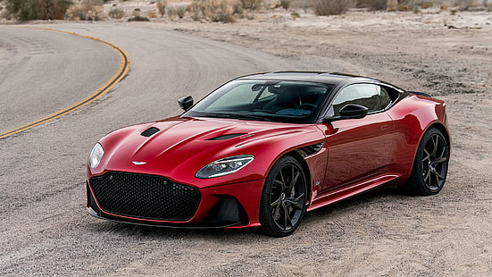 Aston Martin, Aston Martin DBS Superleggera, bil, röd bil, sportbil, superbil, HD tapet HD wallpaper