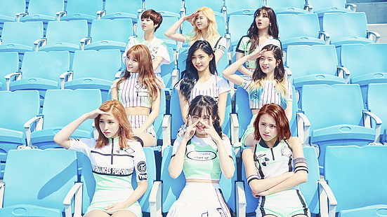 Gaun putih dan biru wanita, K-pop, Twice, Wallpaper HD HD wallpaper