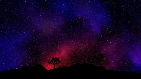 röd och blå nebulosa, mörk, röd, svart, Space, Galaxy, HD tapet HD wallpaper