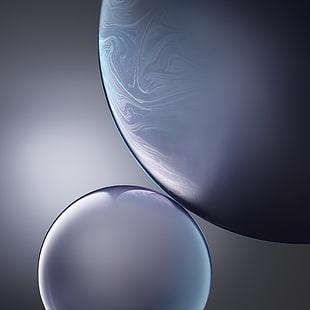 Bubbles, iPhone XR, iOS 12, Stock, HD, HD тапет HD wallpaper