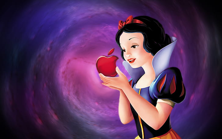 Walt Disney Princess White Snow и Red Apple Desktop Wallpaper Hd 2560 × 1600, HD тапет