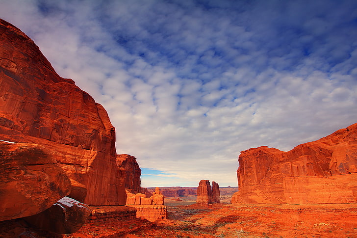 alam, lanskap, gurun, formasi batuan, Taman Nasional Arches, Utah, Wallpaper HD