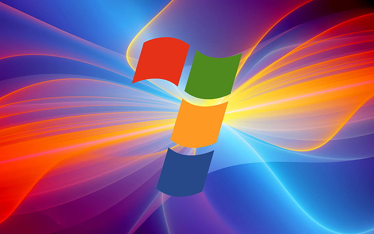 Windows 7-logotyp, dator, strålar, ljus, tapeter, kronblad, windows 7, emblem, operativsystem, HD tapet
