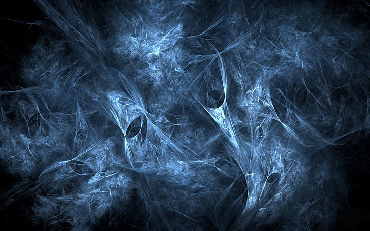 smoke digital wallpaper, abstract, blue, HD wallpaper