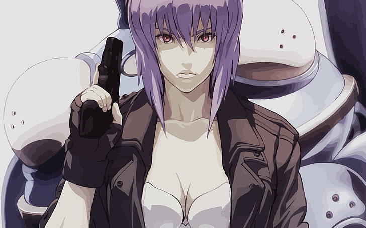 ilustração de personagem de anime feminino, Kusanagi Motoko, Ghost in the Shell, HD papel de parede