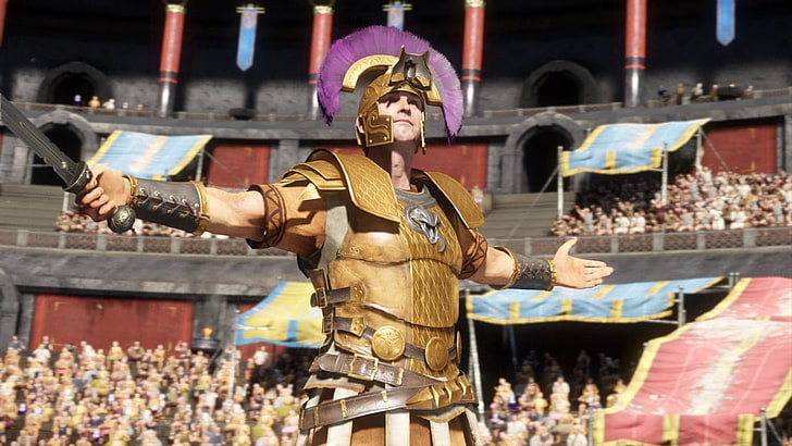 platemail gladiatora w kolorze złotym, Ryse: Son of Rome, Ryse, Rome, wojna, gry wideo, Tapety HD