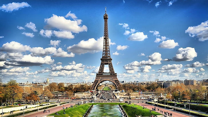 Париж, башня, архитектура, Франция, Эйфелева, памятник, Европа, туризм, известный, город, путешествие, ориентир, французский, здание, небо, турист, HD обои