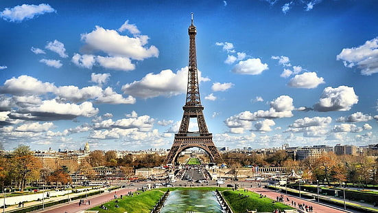 Parigi, Torre, architettura, Francia, Eiffel, monumento, Europa, turismo, famoso, città, viaggio, punto di riferimento, francese, costruzione, cielo, turista, Sfondo HD HD wallpaper