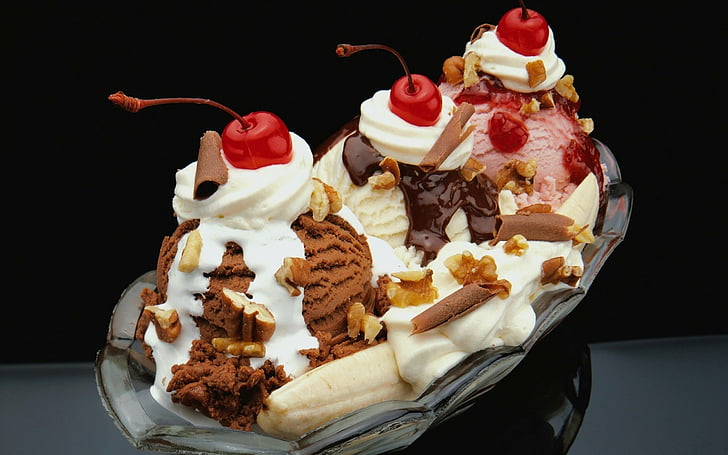 1bananasplit, banana, cream, dessert, ice, split, sugar, sweets, HD wallpaper