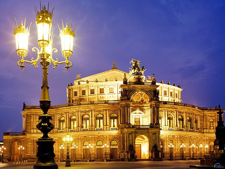 Dresden Semper Opera, Alemania, Dresden Semper Opera, arquitectura, Fondo de pantalla HD
