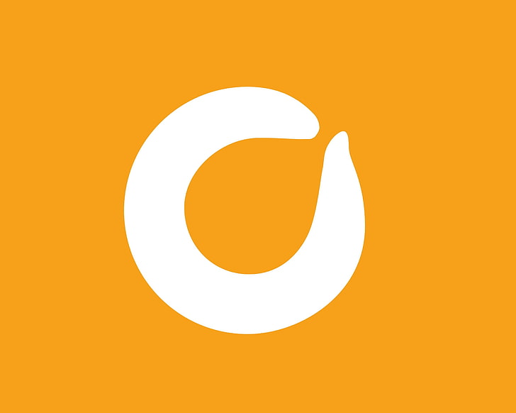 주황색과 흰색 로고, 주황색 잎 냉동 요구르트, 로고, 회사, 주황색, HD 배경 화면