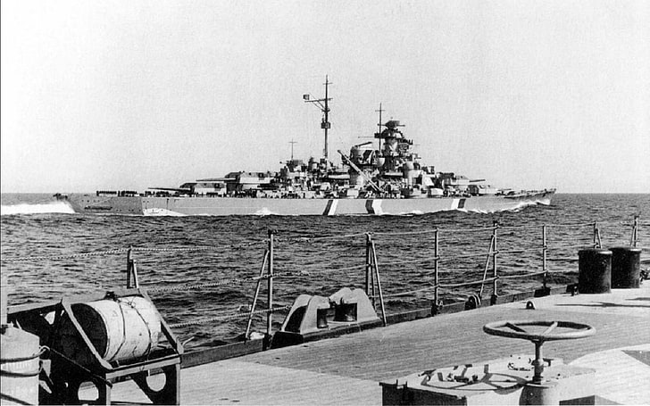 Navires de guerre, cuirassé allemand Bismarck, cuirassé, Fond d'écran HD