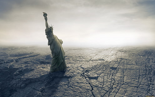 Statua della Libertà, apocalittica, rendering, Statua della Libertà, Sfondo HD HD wallpaper