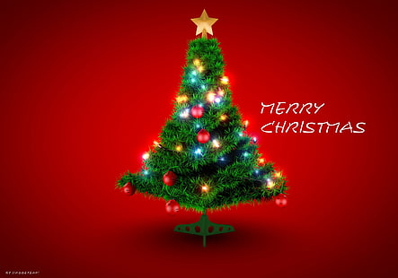 Коледа, коледно дърво, Нова година, празник, коледни украшения, HD тапет HD wallpaper