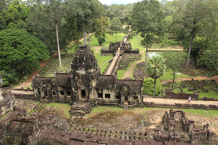 kuno, angor thom, Kamboja, sejarah, reruntuhan, siem riep, candi, perjalanan, bepergian, Wallpaper HD