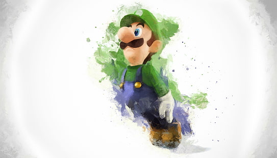 Süper Smash Kardeşler, Luigi, video oyunları, sanat, HD masaüstü duvar kağıdı HD wallpaper