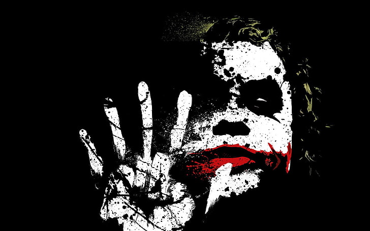 Tapety Jokera, filmy, Batman, Mroczny rycerz, Joker, rozpryski farby, grafika, Tapety HD