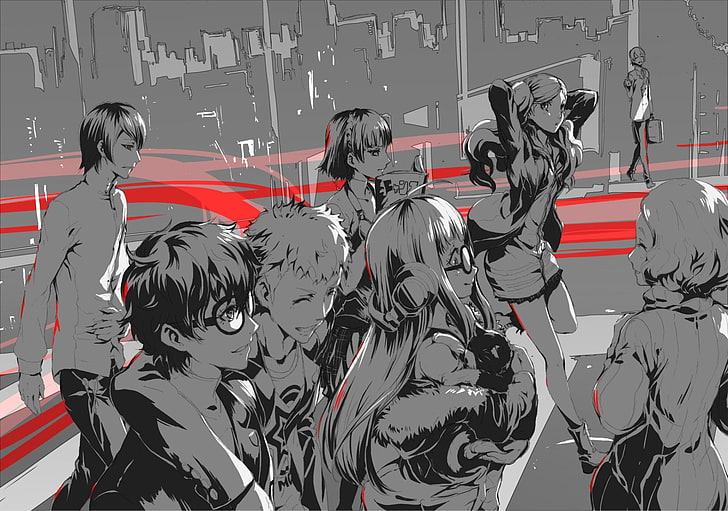 Persona, Persona 5, Akira Kurusu, Ann Takamaki, Futaba Sakura, Goro Akechi, Haru Okumura, Makoto Niijima, Morgana (Persona), Ryuji Sakamoto, Yusuke Kitagawa, HD-Hintergrundbild