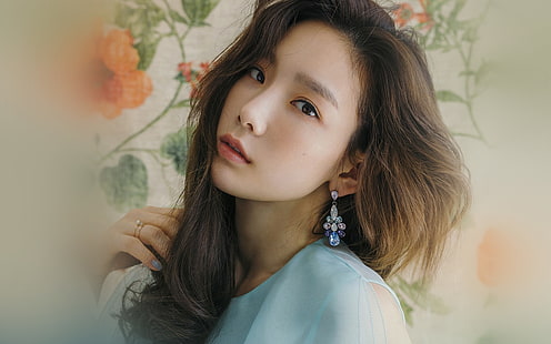 kpop, snsd, taeyeon, flor, menina, HD papel de parede HD wallpaper