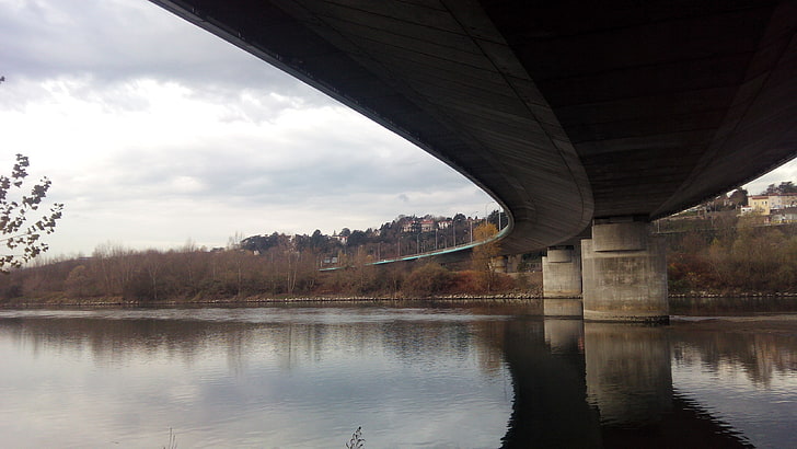 landscape, nature, bridge, river, France, Lyon, sky, architecture, photography, HD wallpaper