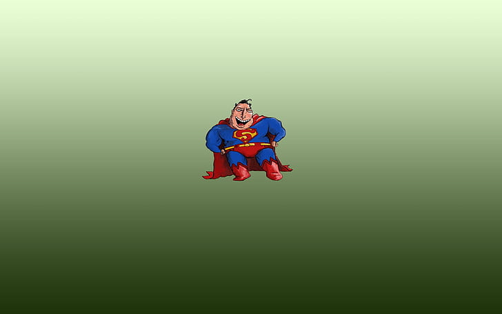 Fat and Ugly Superman, animated, computer, funny, hero, HD wallpaper