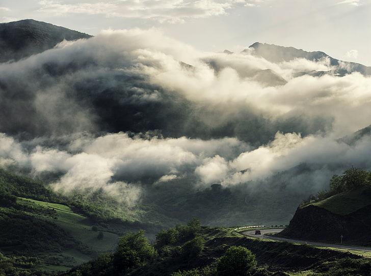 Armenia, Artsakh, Hayk B, white clouds, Nature, Landscape, Travel, Scenery, Road, Mountains, Amazing, Clouds, armenia, haykb, artsakh, HD wallpaper