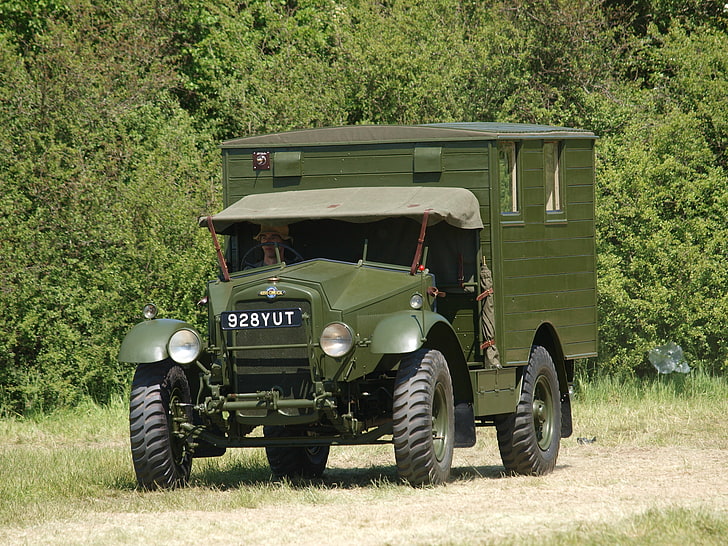 car, military, British, cargo, WW2, Morris Commercial Truck, HD wallpaper