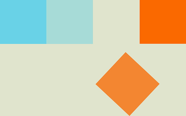 white and orange wallpaper, colorful, square, blue, orange, digital art, material style, Android L, pattern, minimalism, simple background, abstract, artwork, HD wallpaper