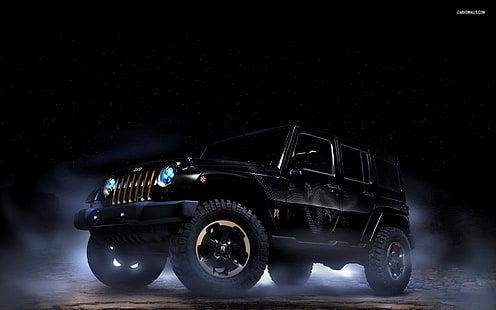 noir Jeep Wrangler SUV, Jeep, noir, voiture, Jeep Wrangler, véhicule, Fond d'écran HD HD wallpaper