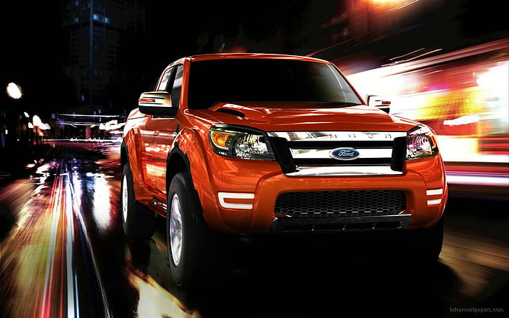 Ford Ranger Max Concept 2, orange ford pickup ruck, koncept, ford, ranger, bilar, HD tapet