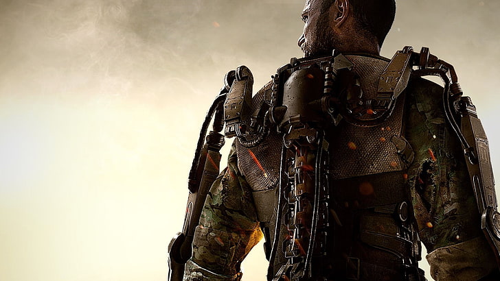 man wearing gray military uniform illustration, Call of Duty: Advanced Warfare, video games, Call of Duty, HD wallpaper